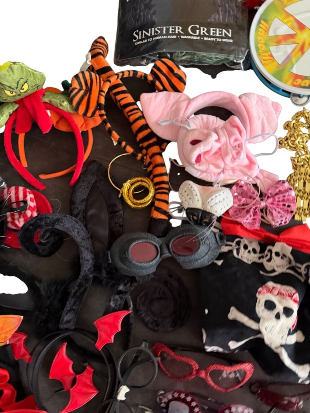 Halloween Costume & Accessory Lot - Includes Masks Headbands Wigs Glasses Props - Picture 4 of 6